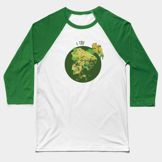 skull I try Baseball T-Shirt by Lins-penseeltje